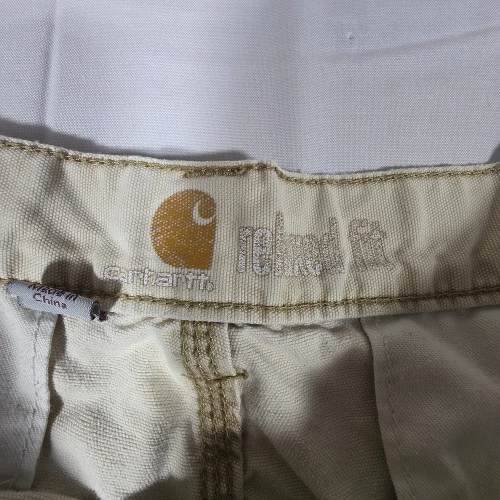 Carhartt Mens Relaxed Fit Canvas Cargo Shorts Tan Size 34